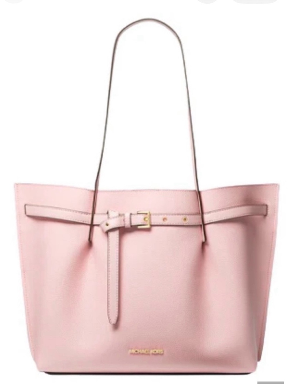 Michael Kors Emilia Large Pebbled Leather Tote in Power Blush.